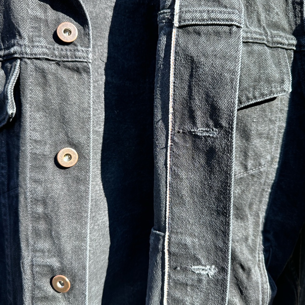 Tellason denim jacket men’s, black color,  size L, selvedge denim - Picture 3 of 10